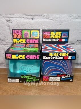 NeeDoh Nice Cube Swirl USA Squishy Fourth of July Bundle